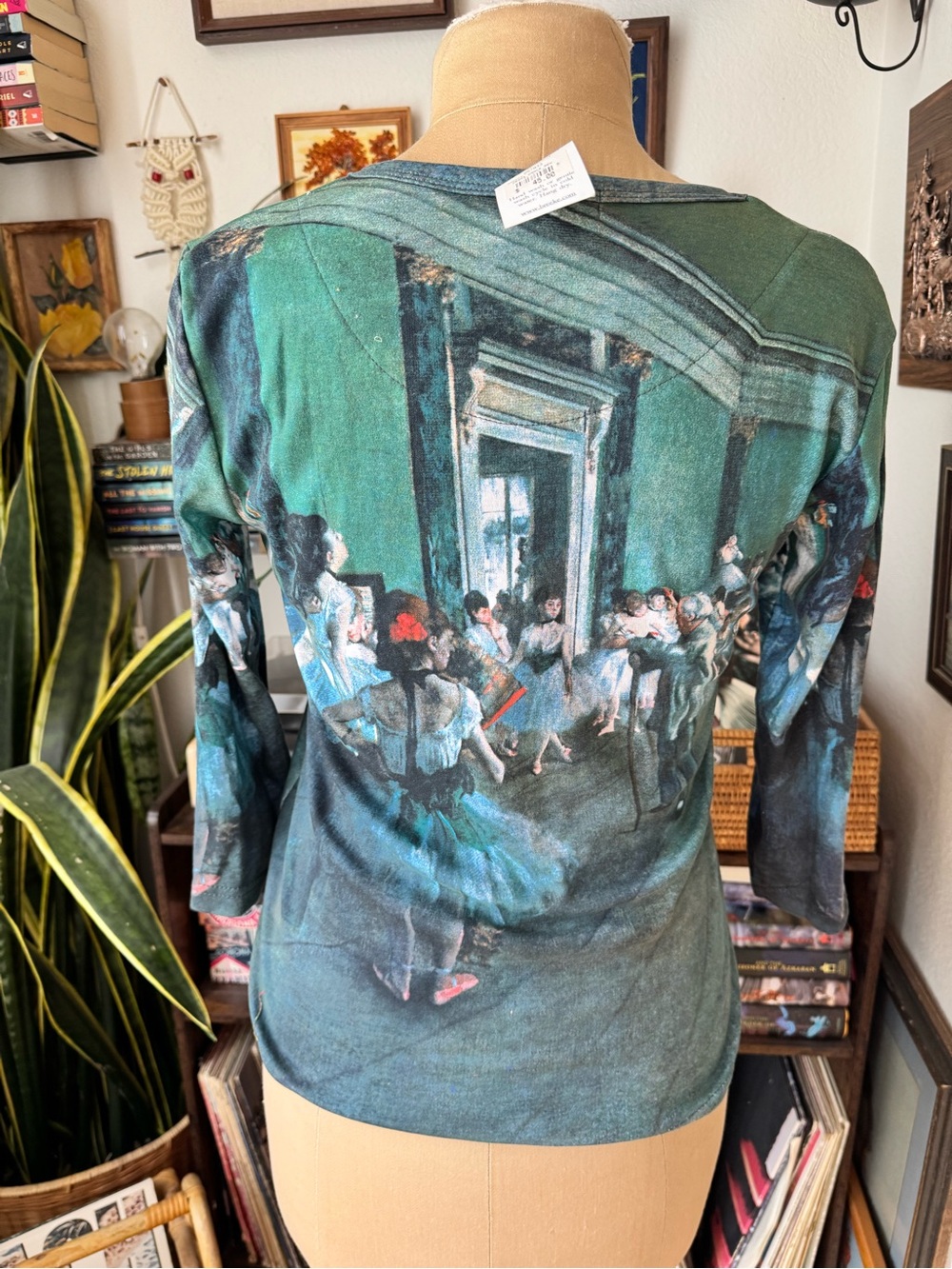 Breeke 3/4 Sleeve Graphic T-shirt Edgar Degas Print “ The Dance Class” Medium - Picture 3 of 10